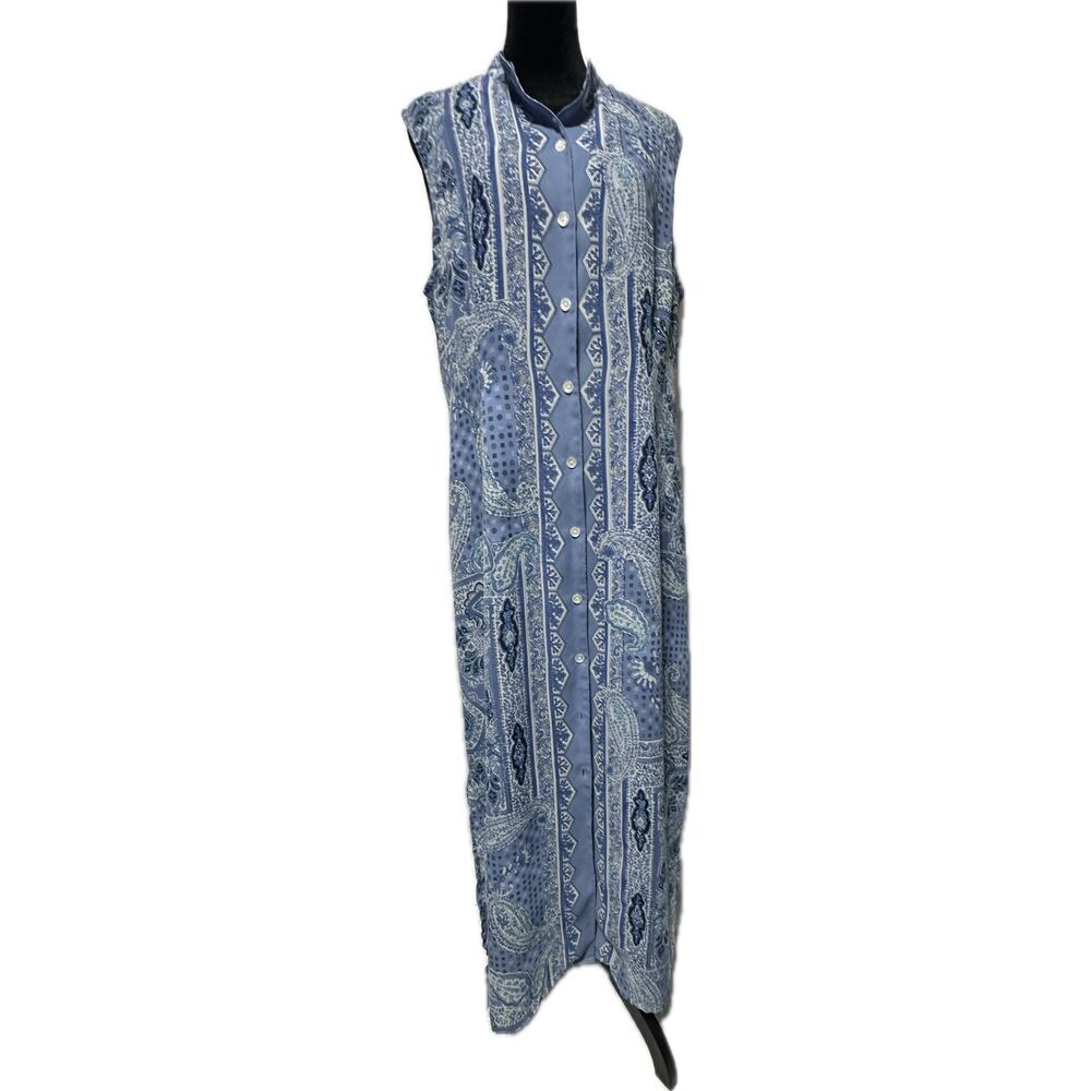 Emma James by Liz‎ Claiborne Blue Paisley Sleeveless dress Size 14